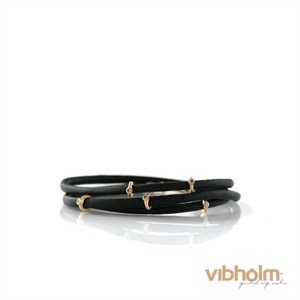 Wille Jewellery - Rings of Luxury armbånd - kalveskind med 5 charms i guld